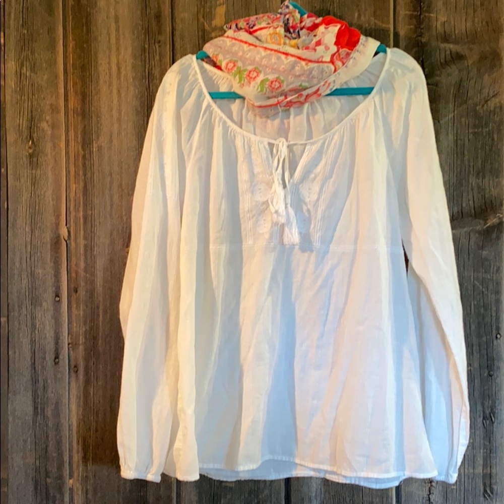 Bohemian white cotton top